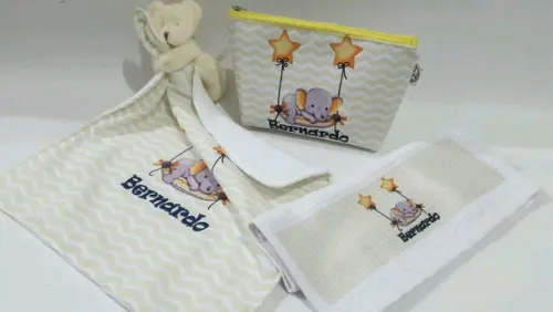Kit para bebê _presente personalizado elefantinho