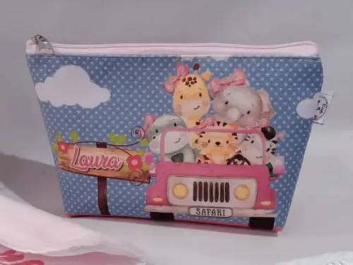 Kit para Bebê _presente Personalizado Safari Rosa