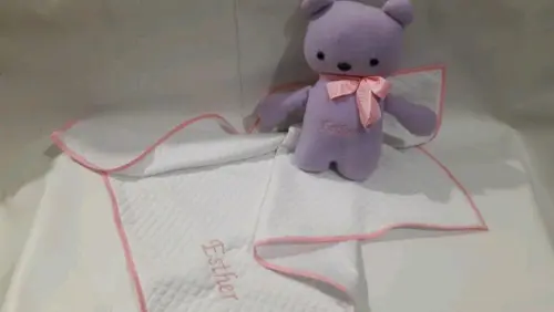 kit presente bebe_ ursinho e manta com nome personalizado