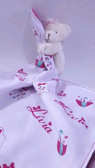 Manta e naninha para bebê _ chuva de amor