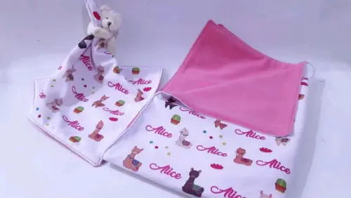 Manta e naninha para bebê _ lhama