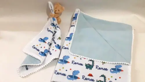Manta e Naninha para Bebê Dinossauro 2