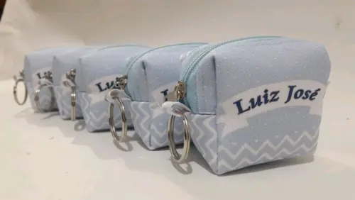 porta moeda chevron azul