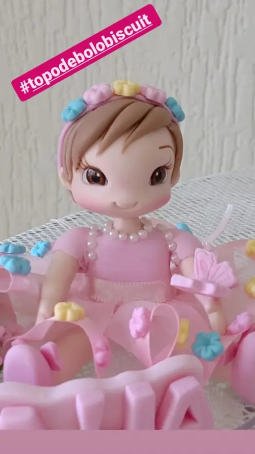 Topo de bolo menina