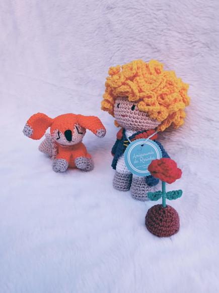 Pequeno Príncipe, a Rosa e a Raposa, Amigurumi