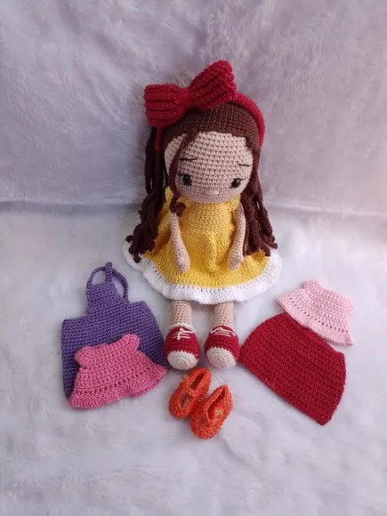 Boneca Troca Roupas, Amigurumi