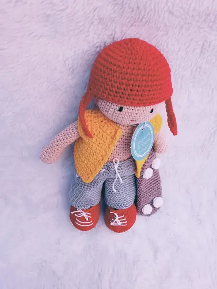 Boneco João Skatista, Amigurumi