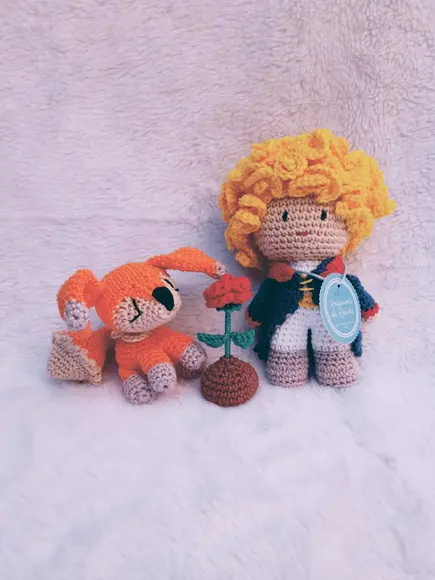 Pequeno Príncipe, a Rosa e a Raposa, Amigurumi