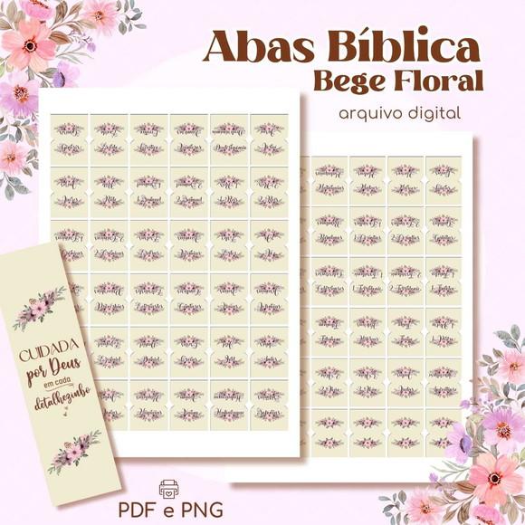 Abas Bíblicas Bege Floral - Arquivo Digital