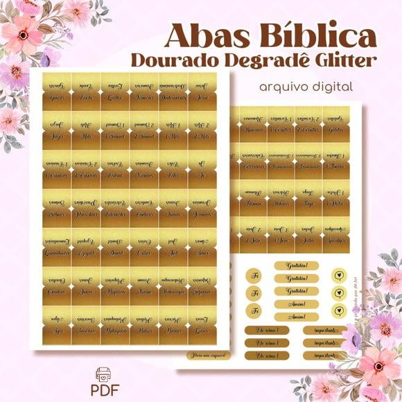 Abas Bíblicas Dourado Degradê com Glitter #032 - Arquivo Digita