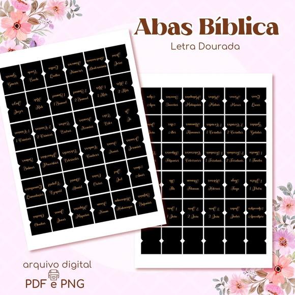 Abas Bíblicas Preta com Letra Dourada - Arquivo Digital