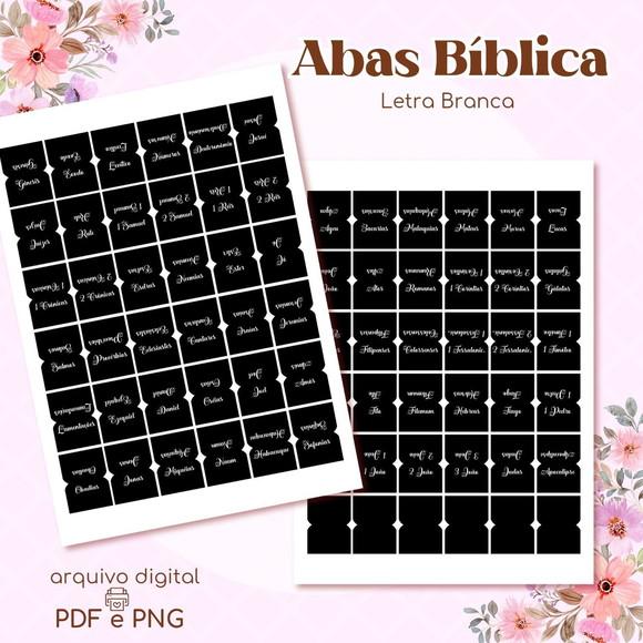 Abas Bíblicas Preta com Letra Branca - Arquivo Digital