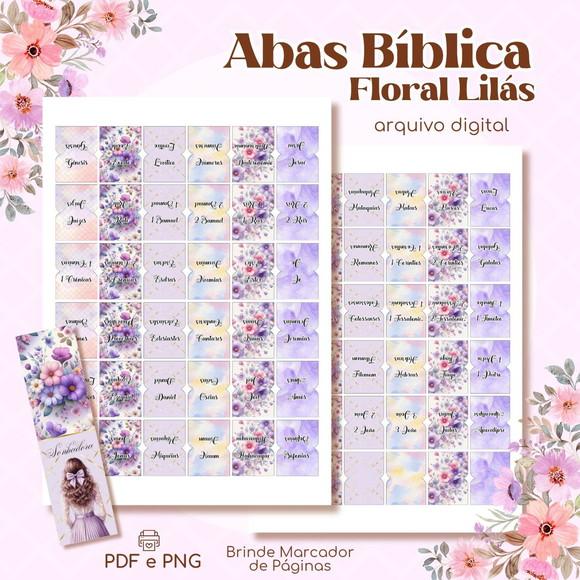 Abas Floral Lilás - Arquivo Digital