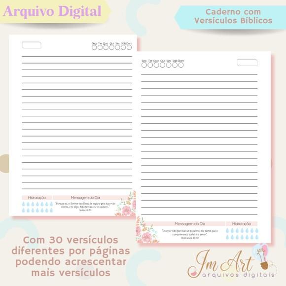Caderno com Versículos Bíblicos Editável no Canva - Arquivo Di
