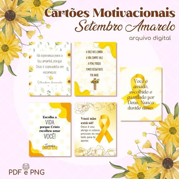 Kit Digital Cartões Motivacionais Setembro Amarelo