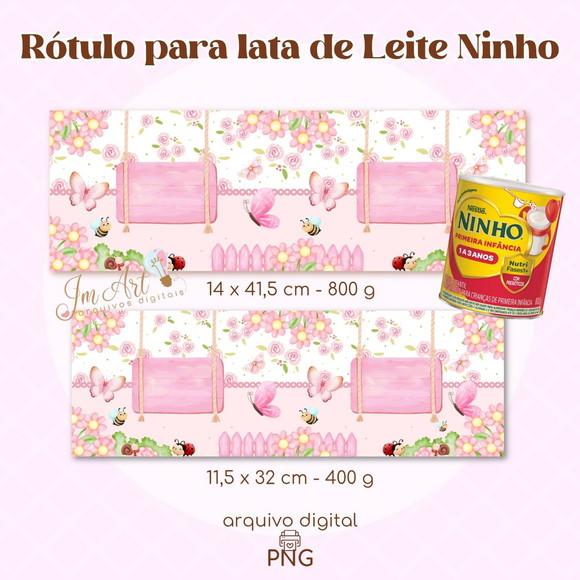 Rótulo para Lata  de Leite Ninho Jardim Encantado 2 ( Arquivo Di
