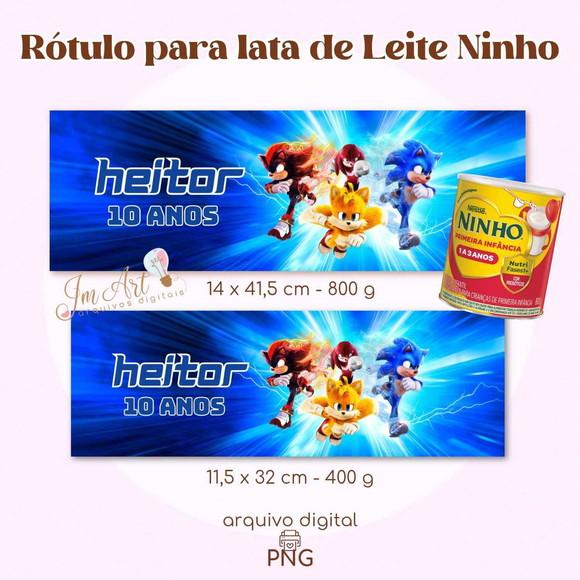 Rótulo para Lata de Leite Ninho Sonic - Mod 3 ( Arquivo Digital)