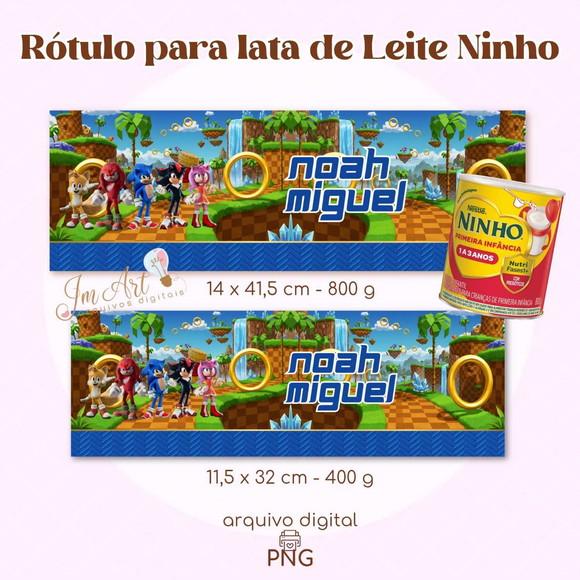 Rótulo para Lata de Leite Ninho Sonic - Mod 1 ( Arquivo Digital)