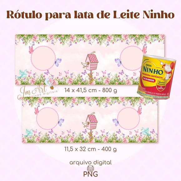 Rótulos para Lata de Leite Ninho Jardim Encantado ( Arquivo Digi