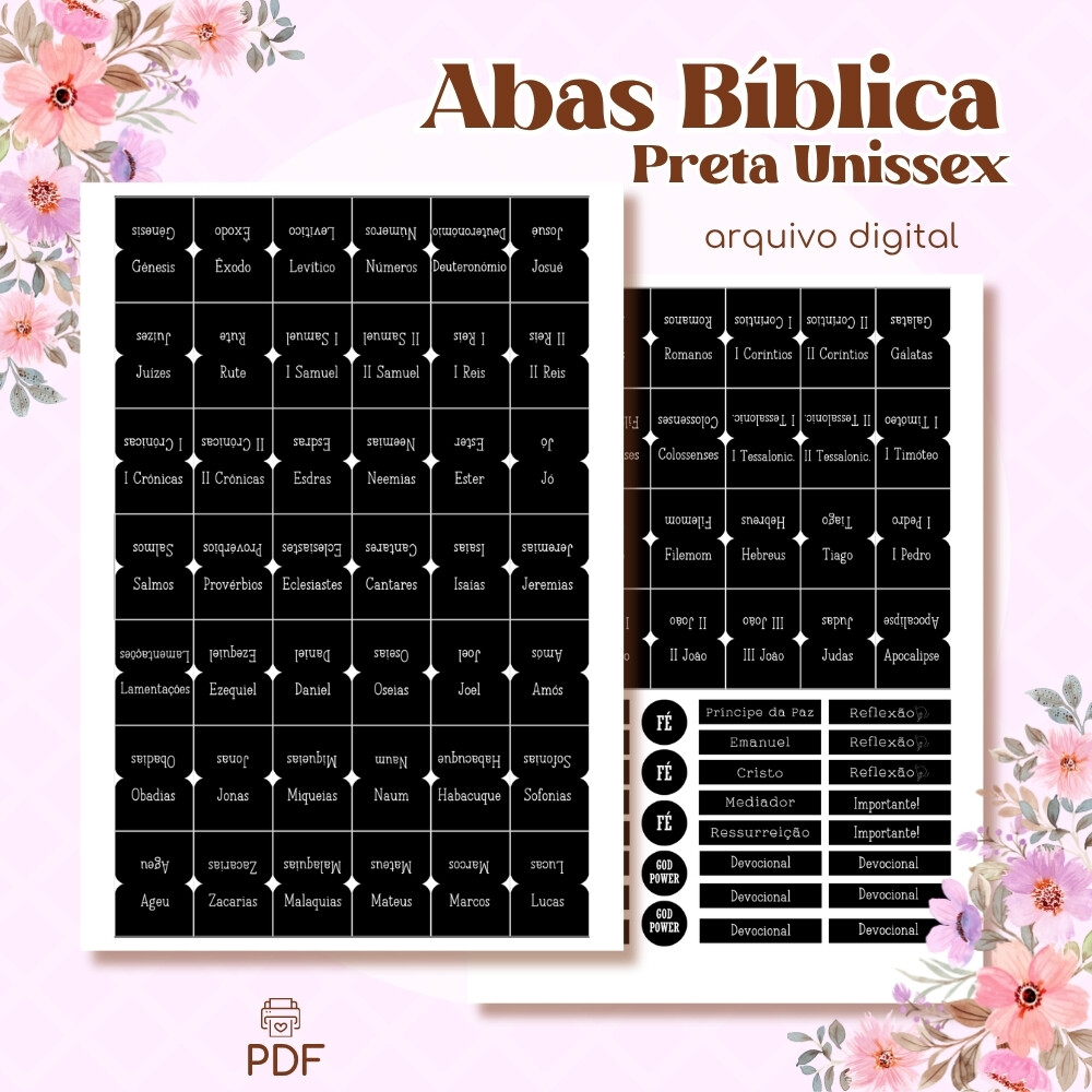 Abas Bíblicas Preta Unissex - Arquivo Digital