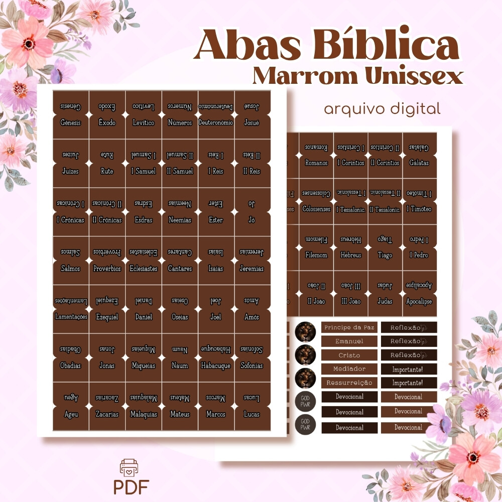 Abas Bíblicas Marrom Unissex - Arquivo Digital