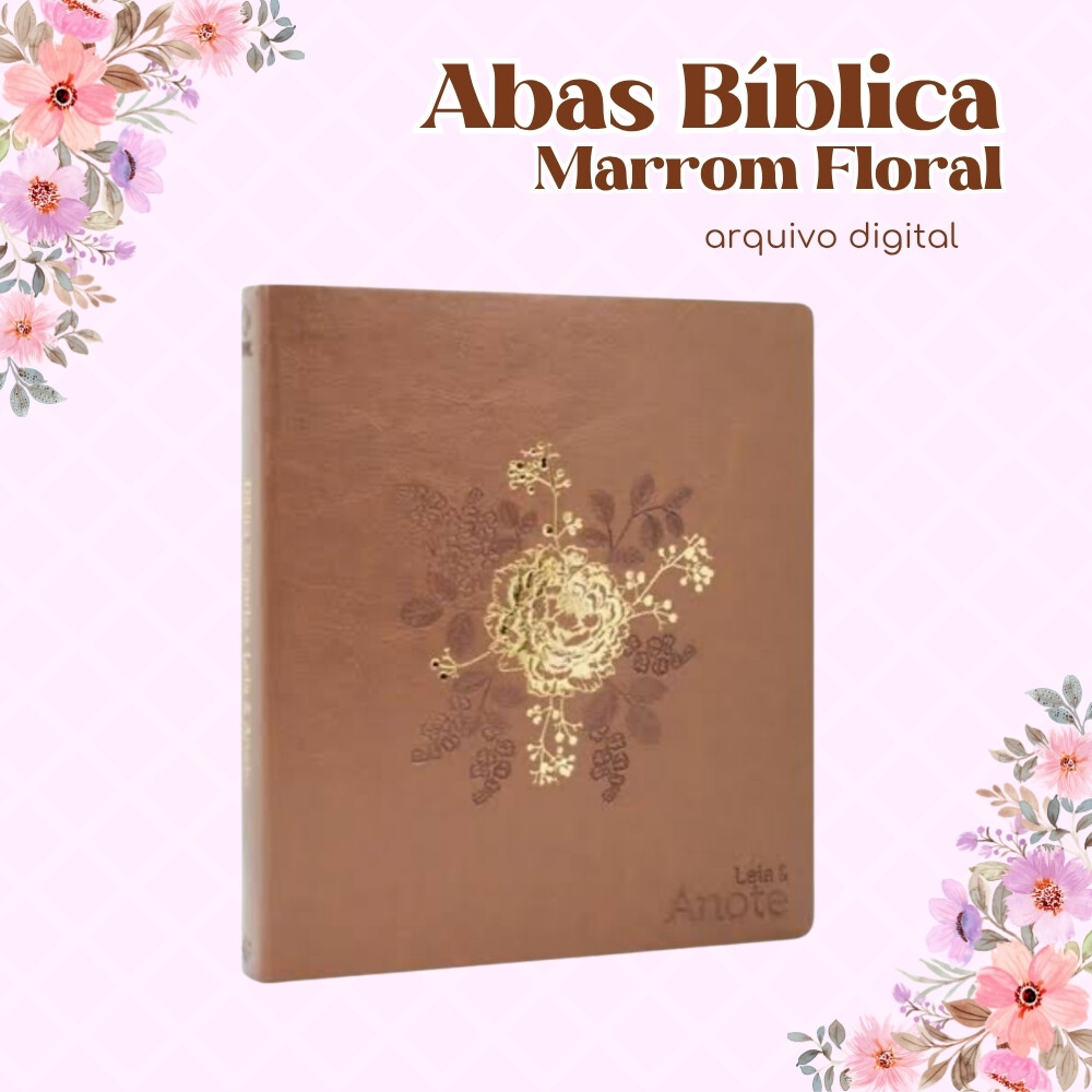 Abas Bíblicas Marrom Floral - Arquivo Digital