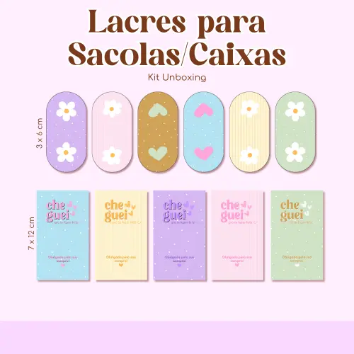 Lacre para Sacolas/caixas Kit Unboxing ( Arquivo Digital)