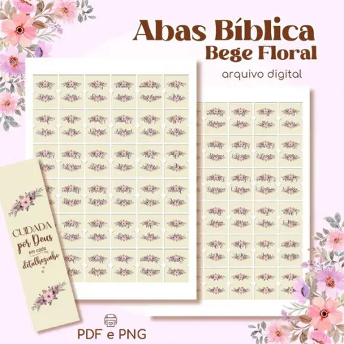 Abas Bíblicas Bege Floral - Arquivo Digital