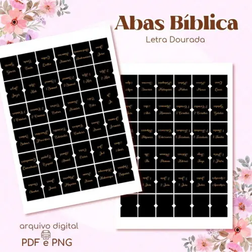 Abas Bíblicas Preta com Letra Dourada - Arquivo Digital