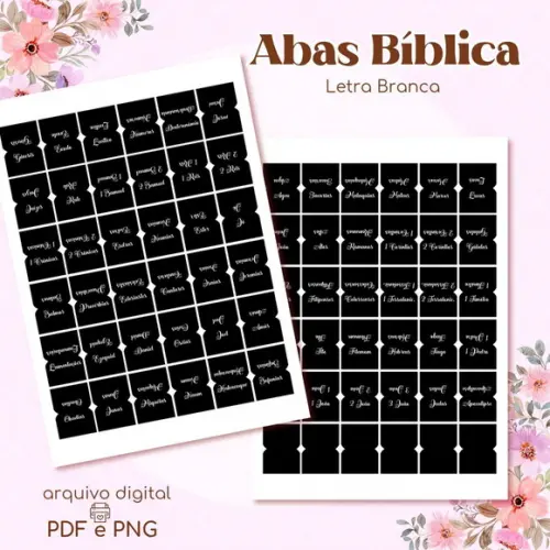 Abas Bíblicas Preta com Letra Branca - Arquivo Digital