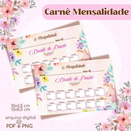 Carnê de Mensalidade Círculo de Oração - Arquivo Digital