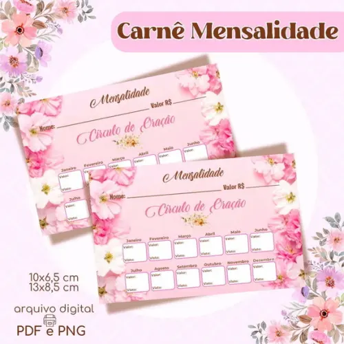 Carnê de Mensalidade Círculo de Oração - Arquivo Digital