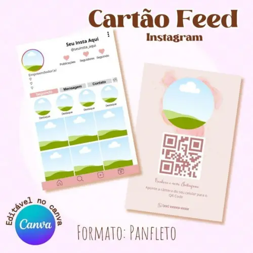 Cartão Feed Instagram Panfleto Editável pelo Canva