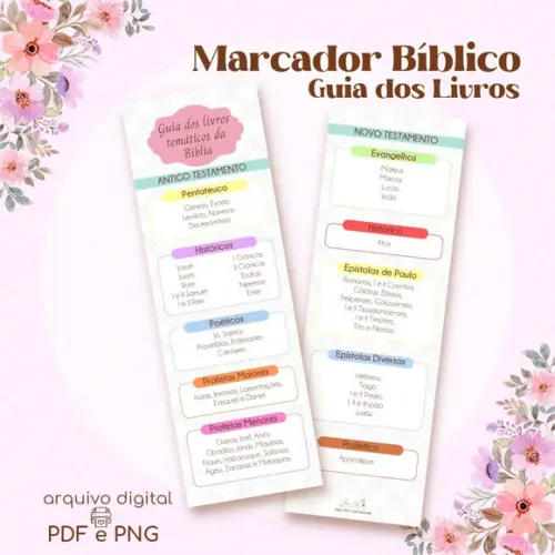 Marcador Guia dos Livros Bíblicos - Arquivo Digital