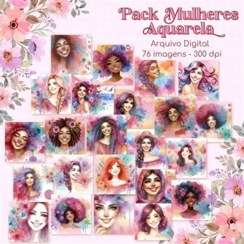 Arquivo Digital - Pack Mulheres Aquarela