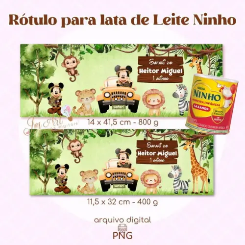 Rótulo Lata de Leite Ninho Safari do Mickey ( Arquivo Digital)