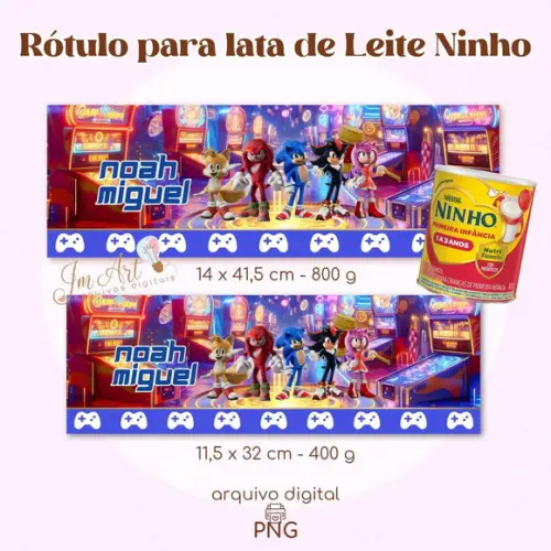 Rótulo para Lata de Leite Ninho Sonic - Mod 2 ( Arquivo Digital)