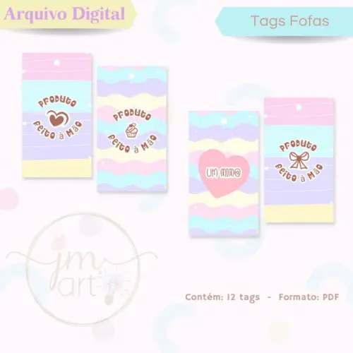 Tags Fofas para Embalagens -Arte Digital