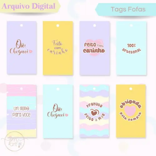 Tags Fofas para Embalagens -Arte Digital