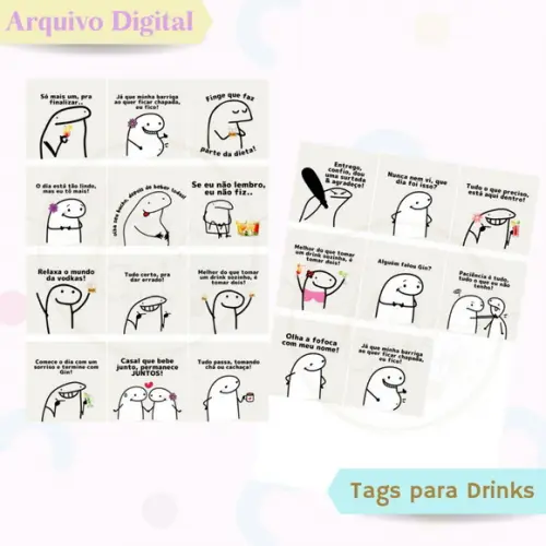 Tags para Drinks #2 Flork - Arte Digital