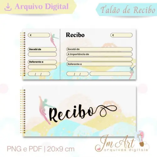 Talão de Recibo para Escola de Dança - Arquivo Digital