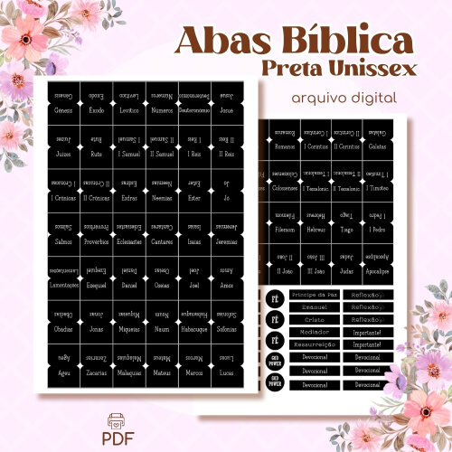 Abas Bíblicas Preta Unissex - Arquivo Digital