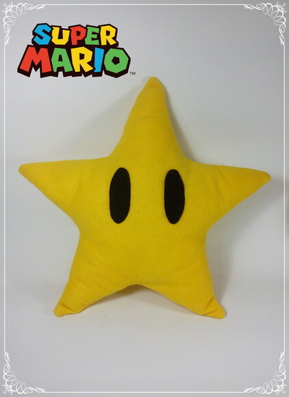 Estrela Super Mario em feltro