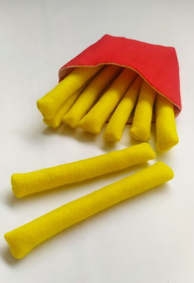 Kit Hambúrguer e Batatinhas de Feltro Educativo Pedagógico