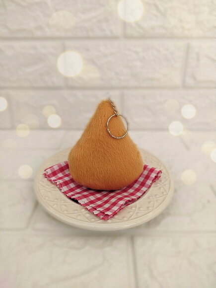 Kit 5 Chaveiros de Coxinha em Pelúcia