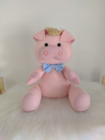 Porquinho em Feltro Fazendinha Decoração