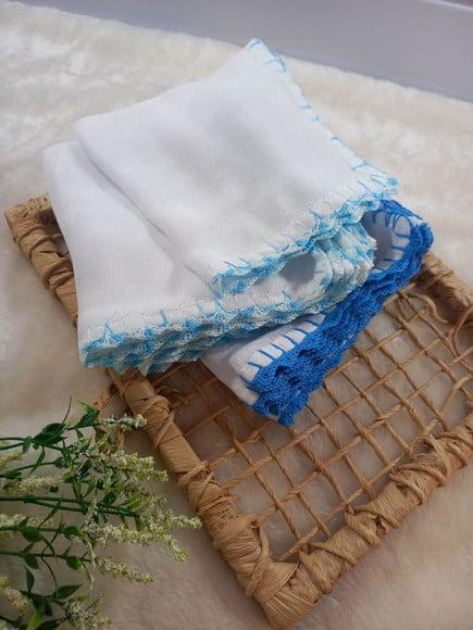 10x Fralda de Boca Crochê 100% Algodão Babita Paninho Bebê