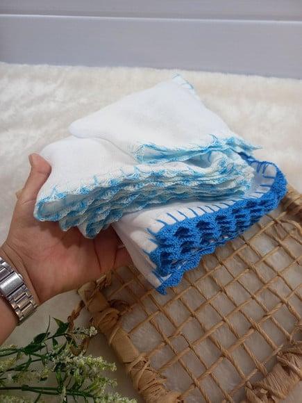 10x Fralda de Boca Crochê 100% Algodão Babita Paninho Bebê