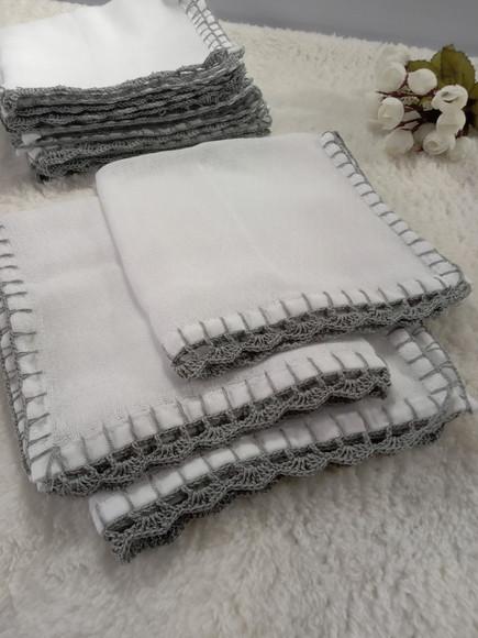 10x Fralda de Boca Crochê 100% Algodão Babita Paninho Bebê