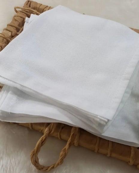10x Fralda de Boca Pano Branca 100% Algodão com Bainha 36x40